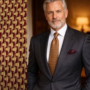 Brooks Brothers Silk Tie Gold Red Classic Made in USA Work Preppy Professional